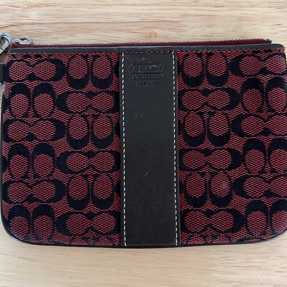 Coach Red and brown small wristlet - Picture 2 of 4